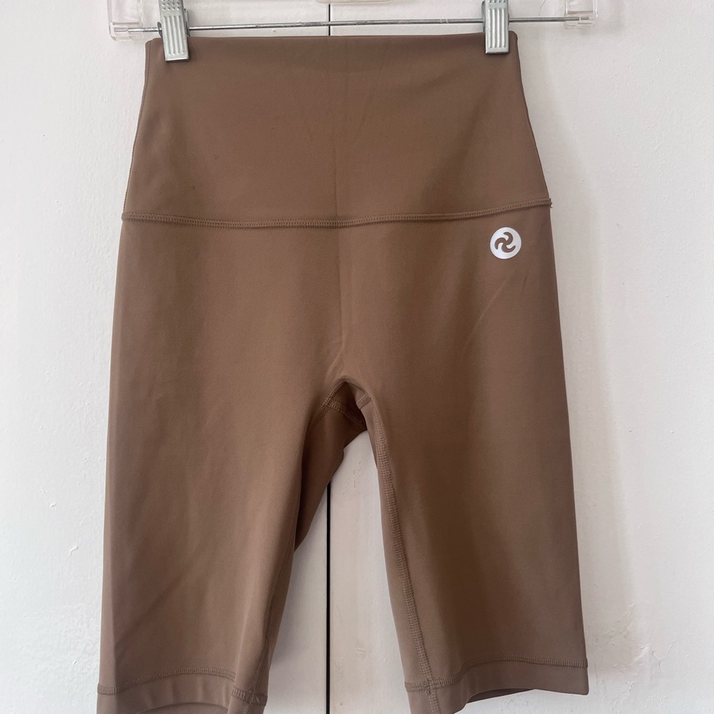 Brown High-Waisted Women's Biker Shorts